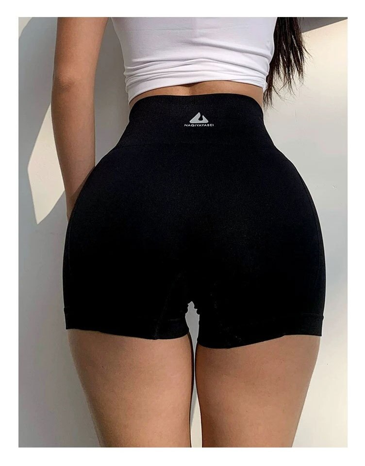 High waist hip-lifting sports shorts women's elastic tight-fitting belly yoga pants quick-drying running training fitness pants