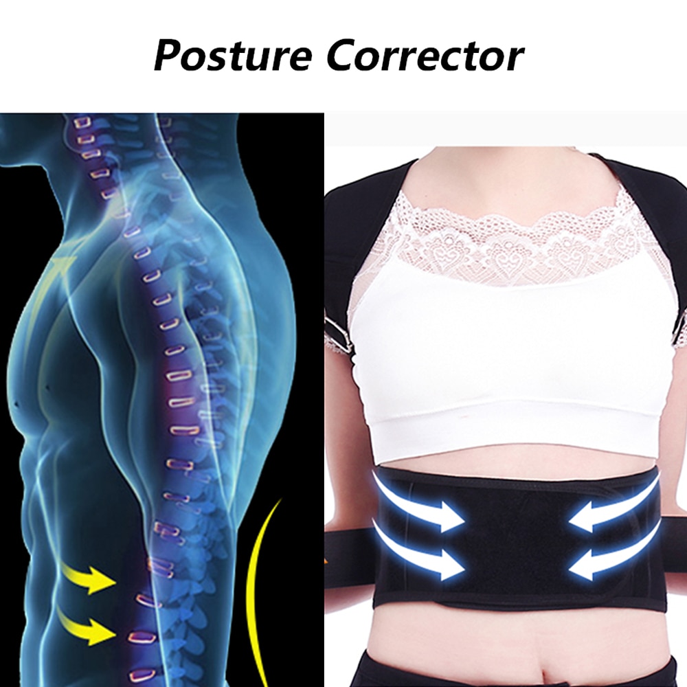 Back Waist Posture Corrector Adjustable Adult Correction Belt Waist Trainer Shoulder Lumbar Brace Spine Support Belt Vest