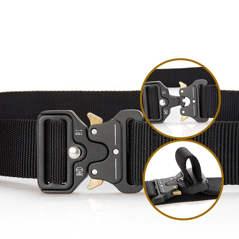 Tactical Belt Nylon Military Army Belt Metal Buckle Police Heavy Duty Training Outdoor Hunting Belt 125/135CM Wide 3.8/4.3cm