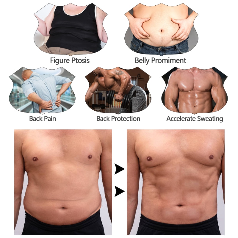 AU Men Waist Trainer Body Shaper Tummy Girdle Belt Belly Fat Burner Corset  S-3XL