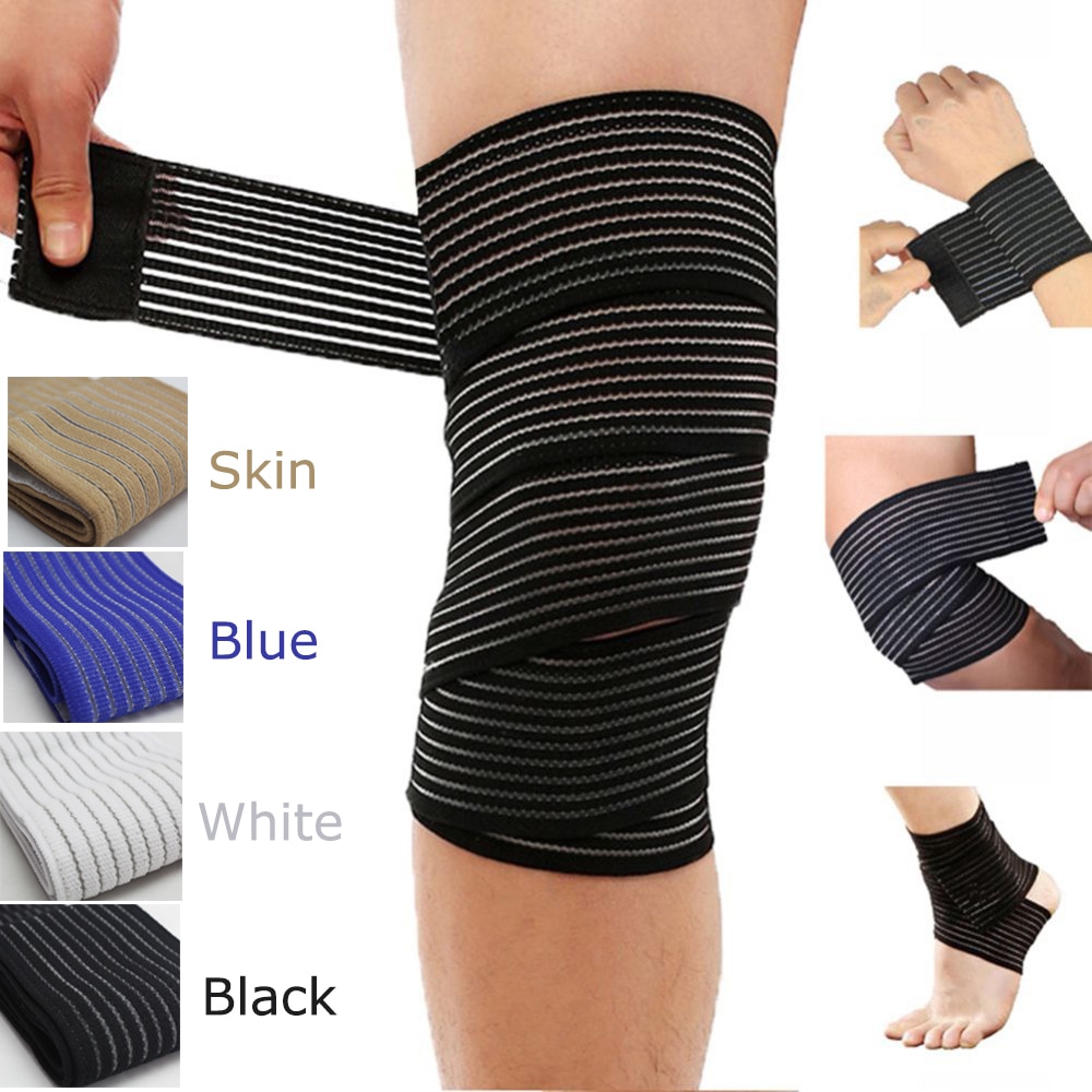 1PC 40~180cm High Elasticity Compression Bandage Sports Kinesiology Tape for Ankle Wrist Knee Calf Thigh Wraps Support Protector