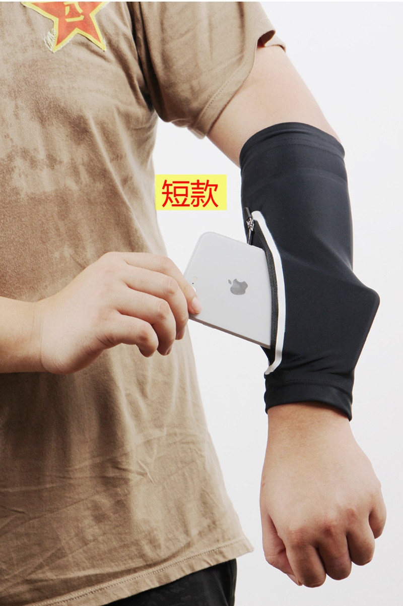1PC Unisex Short Arm warmer for Mobile Phone Stretch Arm Bag Running Riding Sunscreen Armband Wrist Bag