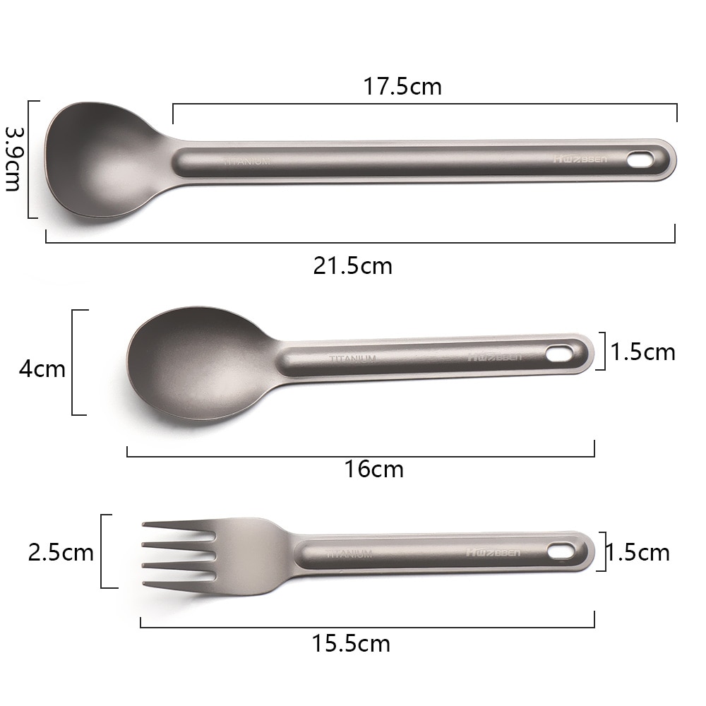 1Pc Portable Ultralight Titanium Tableware Long Handle Spoon Fork Outdoor Camping  EDC Environmental Outdoor Picnic Accessories