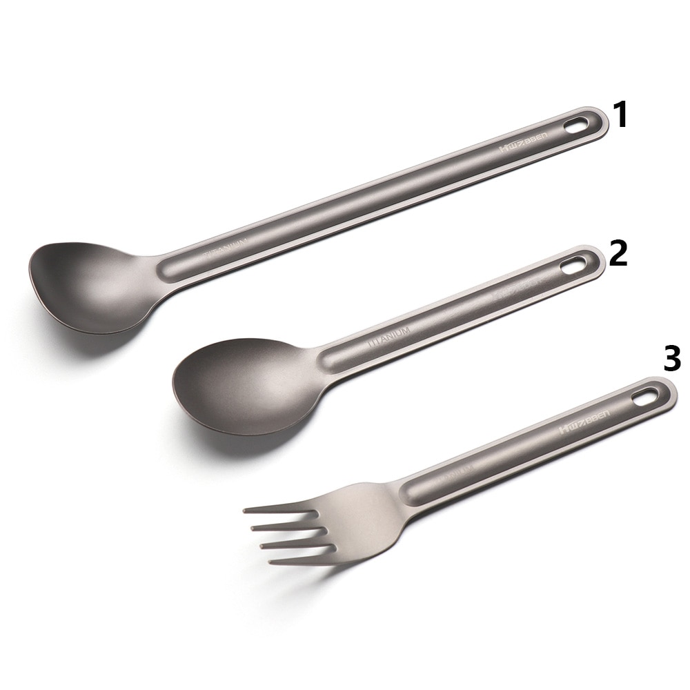 1Pc Portable Ultralight Titanium Tableware Long Handle Spoon Fork Outdoor Camping  EDC Environmental Outdoor Picnic Accessories