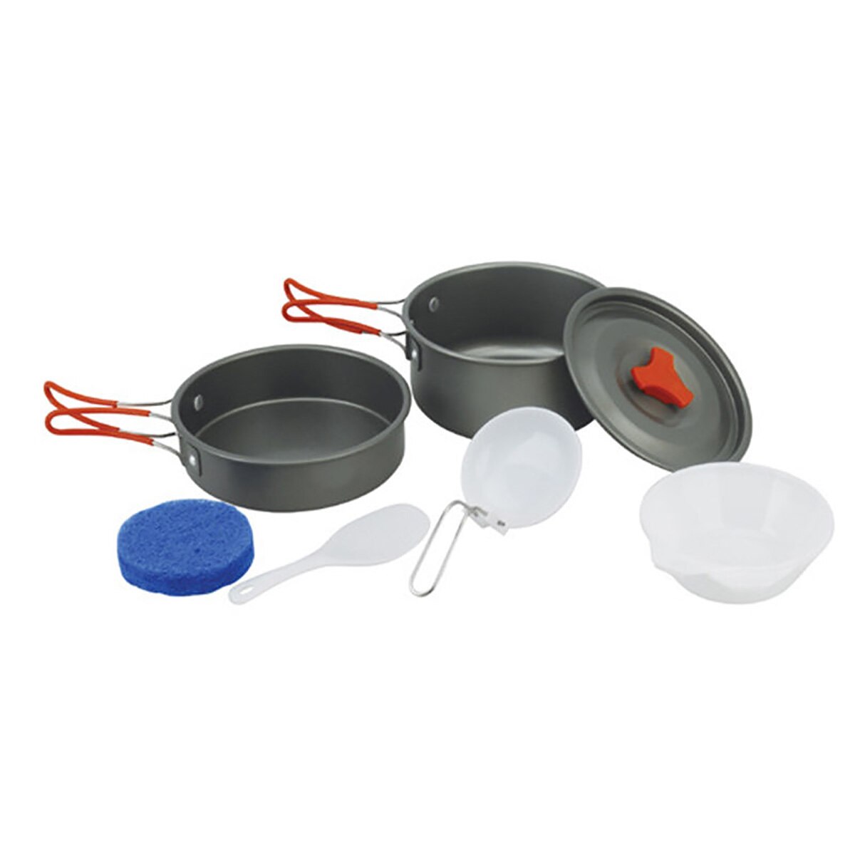 8Pcs/ Set Portable Outdoor Cooking Non-stick Pots Pans Portable Outdoor Camping Hiking Cooking Set Cookware travel tableware