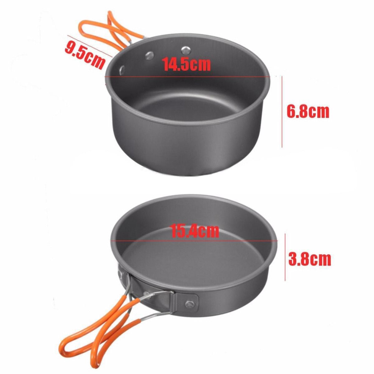 8Pcs/ Set Portable Outdoor Cooking Non-stick Pots Pans Portable Outdoor Camping Hiking Cooking Set Cookware travel tableware