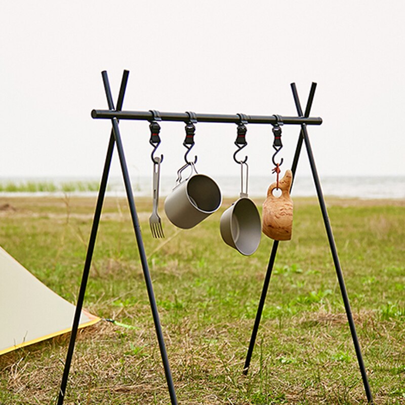 ASTA GEAR outdoor camping rack outdoor barbecue rack hanger rack triangle multi-purpose rack black bracket