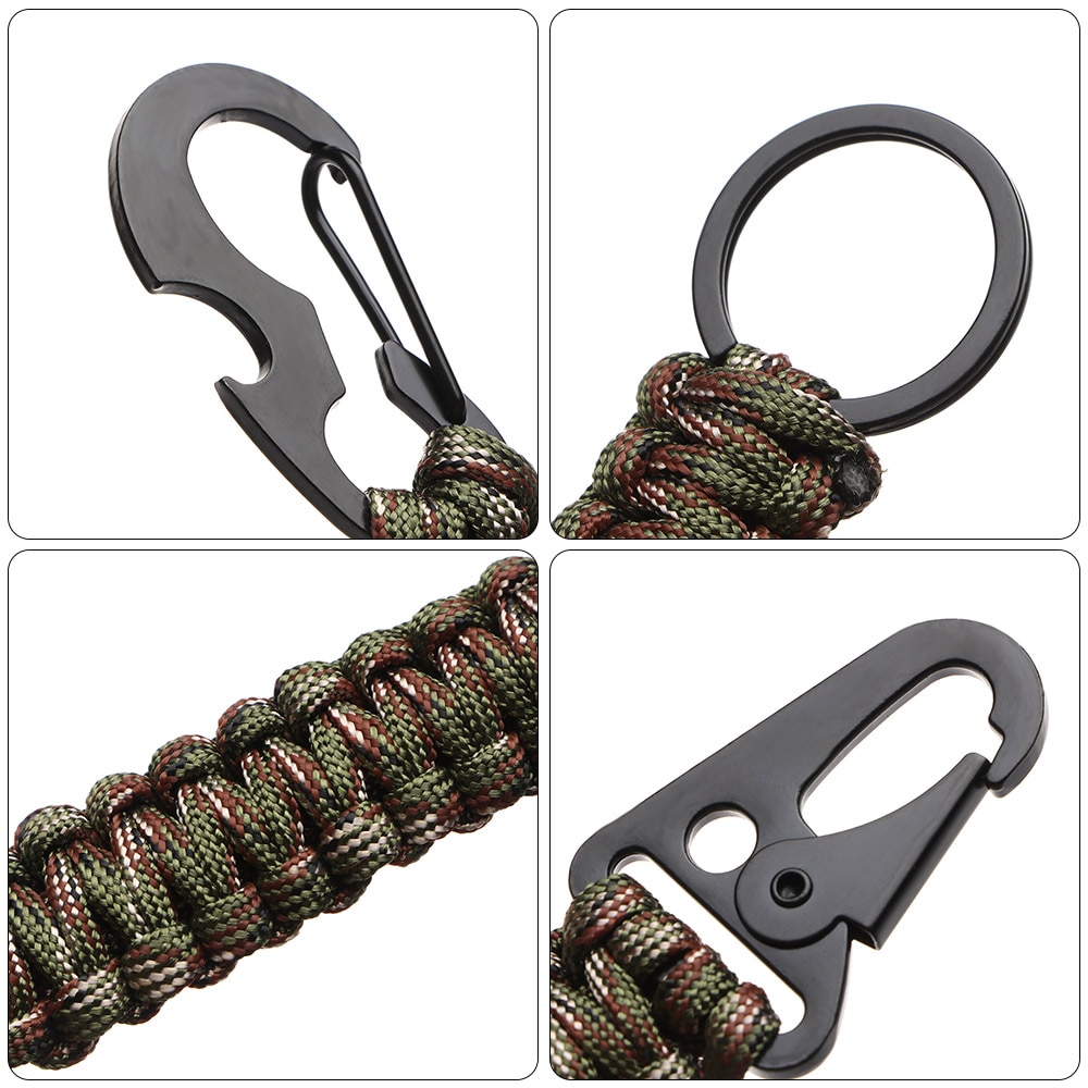 Outdoor Keychain Ring with Carabiner, Paracord Cord, Survival Tools, & –  Camping Is Easy