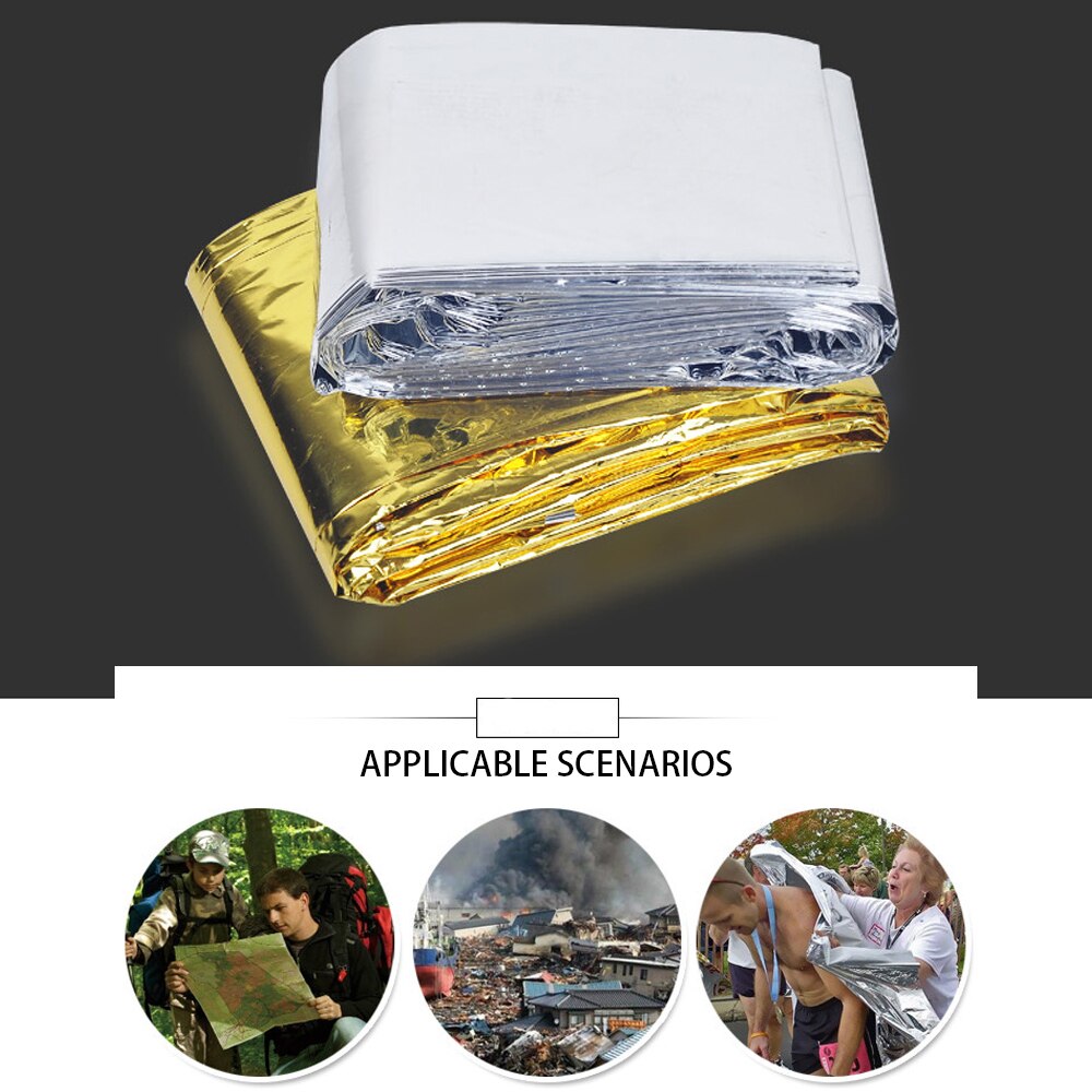 Folding Emergency Blanket 210cm*130cm/210cm*140cm/210*160cm  Silver/Gold Survival Rescue Shelter Outdoor Camping Keep Warm