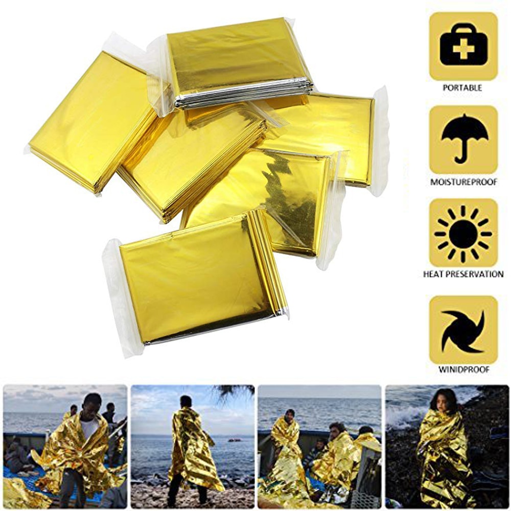 Folding Emergency Blanket 210cm*130cm/210cm*140cm/210*160cm  Silver/Gold Survival Rescue Shelter Outdoor Camping Keep Warm