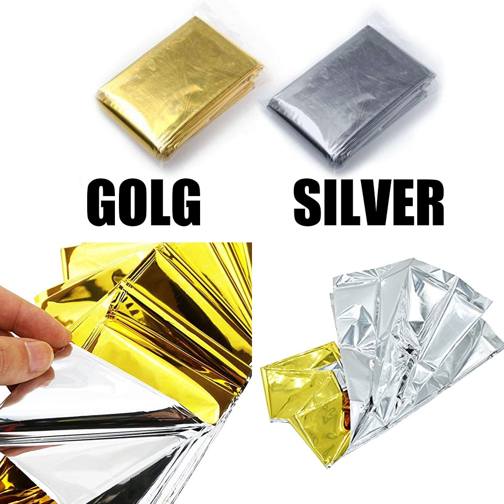 Folding Emergency Blanket 210cm*130cm/210cm*140cm/210*160cm  Silver/Gold Survival Rescue Shelter Outdoor Camping Keep Warm