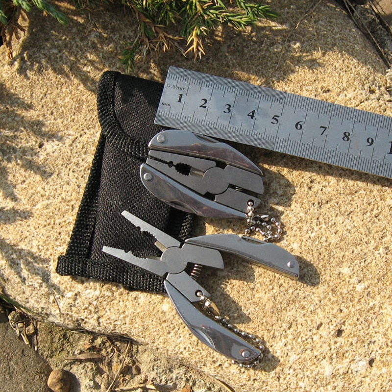 Portable Multifunction Folding Plier Stainless Steel Foldaway Knife Keychain Screwdriver Camping Survival Mini Tools Travel Kits