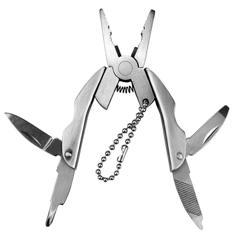 Portable Multifunction Folding Plier Stainless Steel Foldaway Knife Keychain Screwdriver Camping Survival Mini Tools Travel Kits