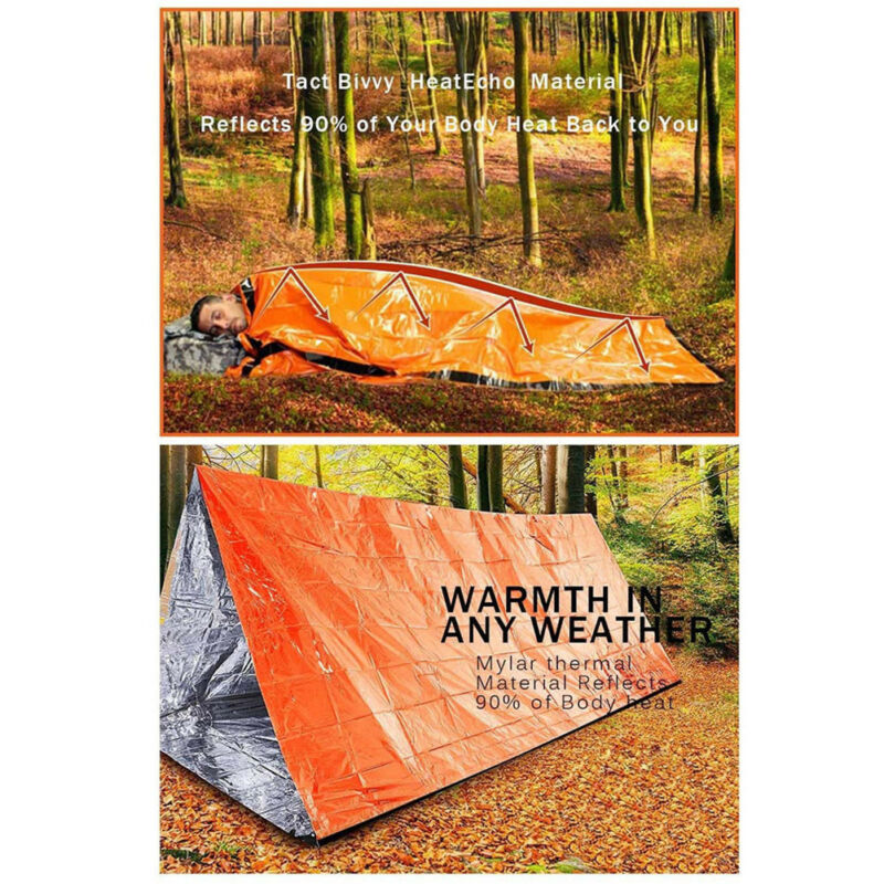 Outdoor First-Aid Survival Emergency Tent Blanket Sleep Bag Camping Shelter Gear