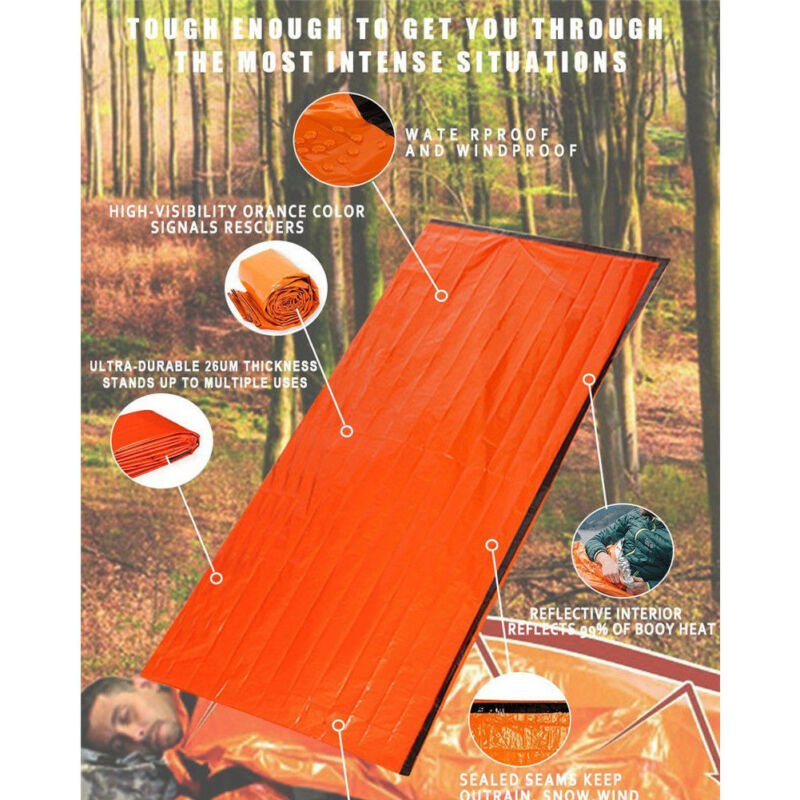 Outdoor First-Aid Survival Emergency Tent Blanket Sleep Bag Camping Shelter Gear