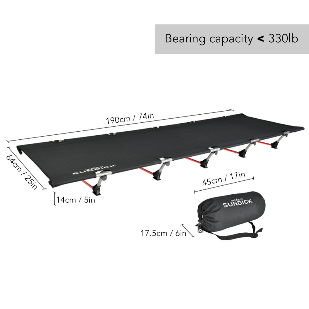 Outdoor Aluminum Camping Cot Folding Bed Camping Mat Sturdy Comfortable Portable Folding Tent Bed Cot Camping Foldable Bed 330LB