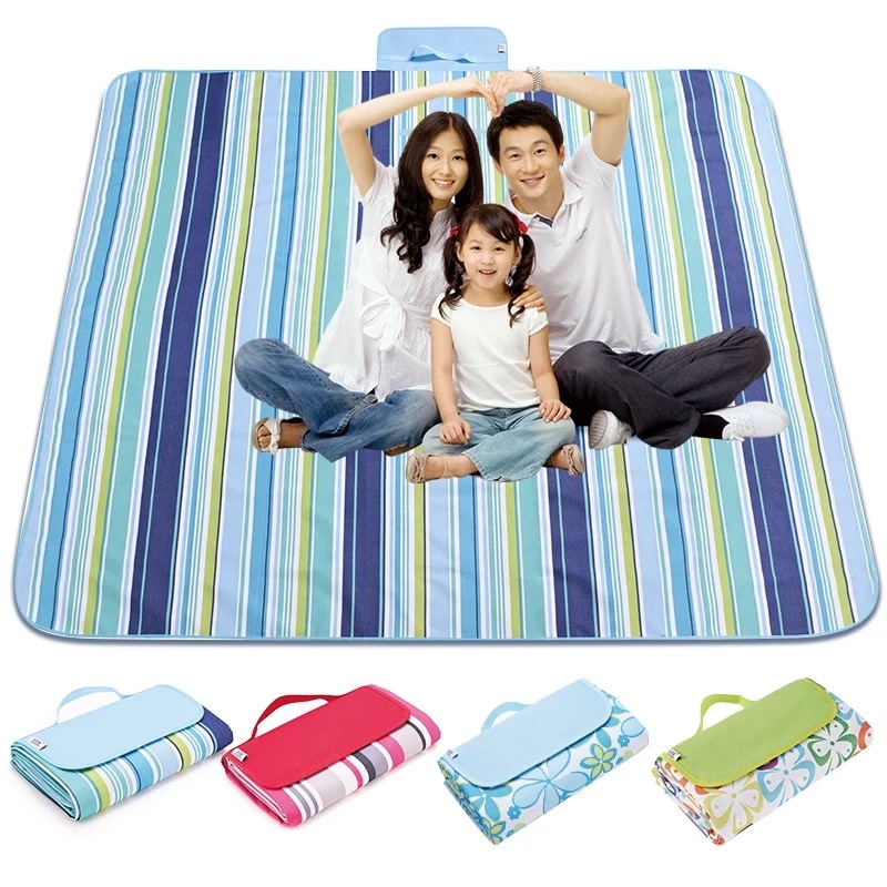 200*190cm Waterproof Foldable Outdoor Camping Sleeping Mat Widen Picnic Mat Plaid Beach Blanket Baby Multiplayer Tourist Mat