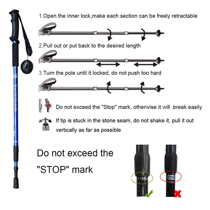 Trekking Poles Trekking Sticks for Hike Retractable Nordic Walking Sticks Telescopic Scandinavian Walking Canes Hiking,Climbing