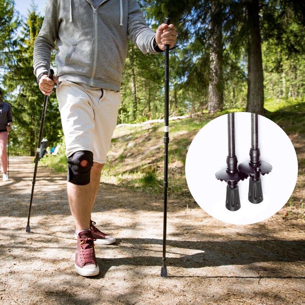 Trekking Pole Nordic Rubber Cane Climb Replacement Alpenstock Walking Sticks Protector Cap Tip Rubber Basket Snow Sport