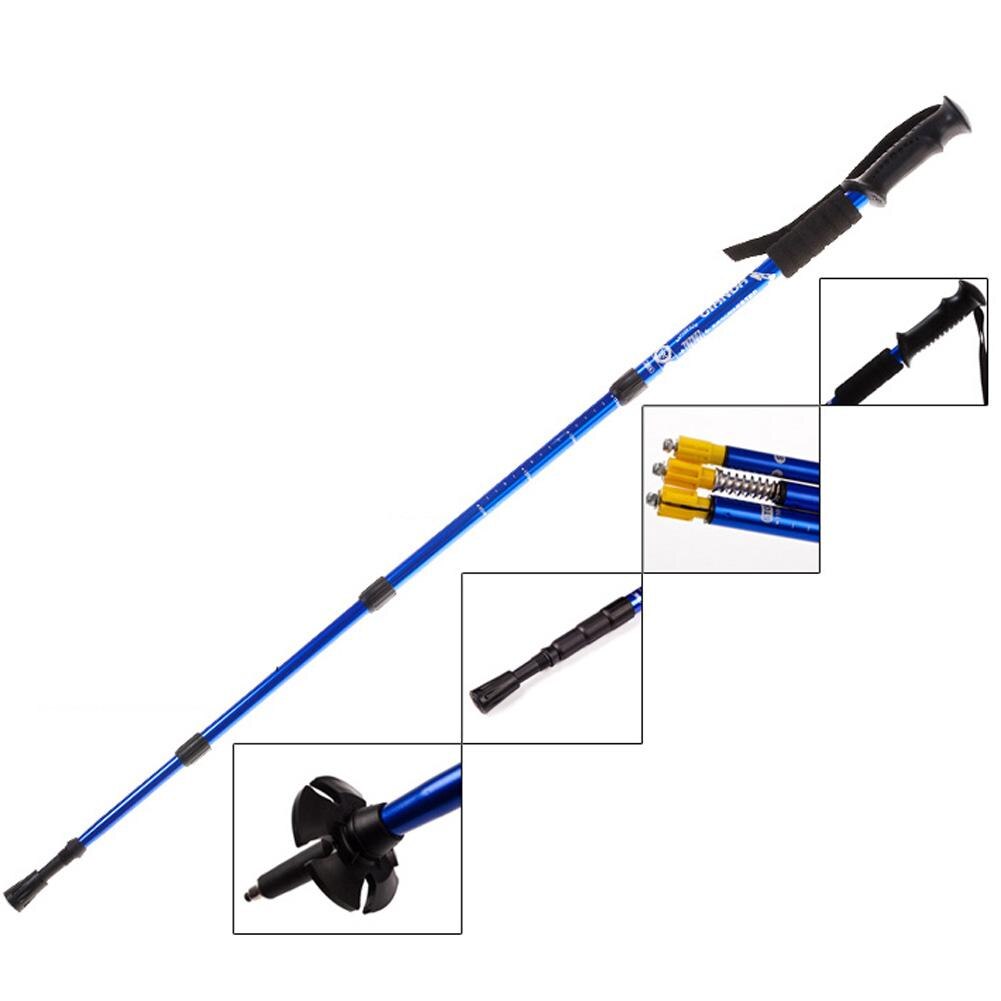 Ultralight Telescopic Pole Cane 4 Section Adjustable Canes Folding Walking Hiking Stick Poles Trekking Walking Wticks for Hiking