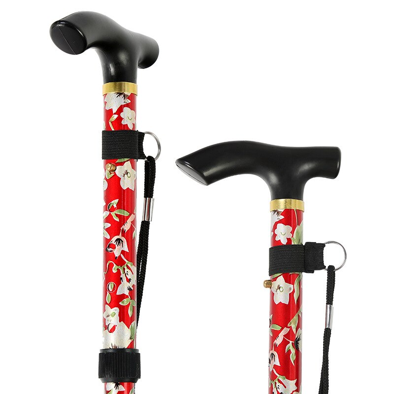 Telescopic Elderly Walking Stick Canes Collapsible Cane Trusty Cane Folding Hiking Stick Trekking Poles for the Elder Crutches