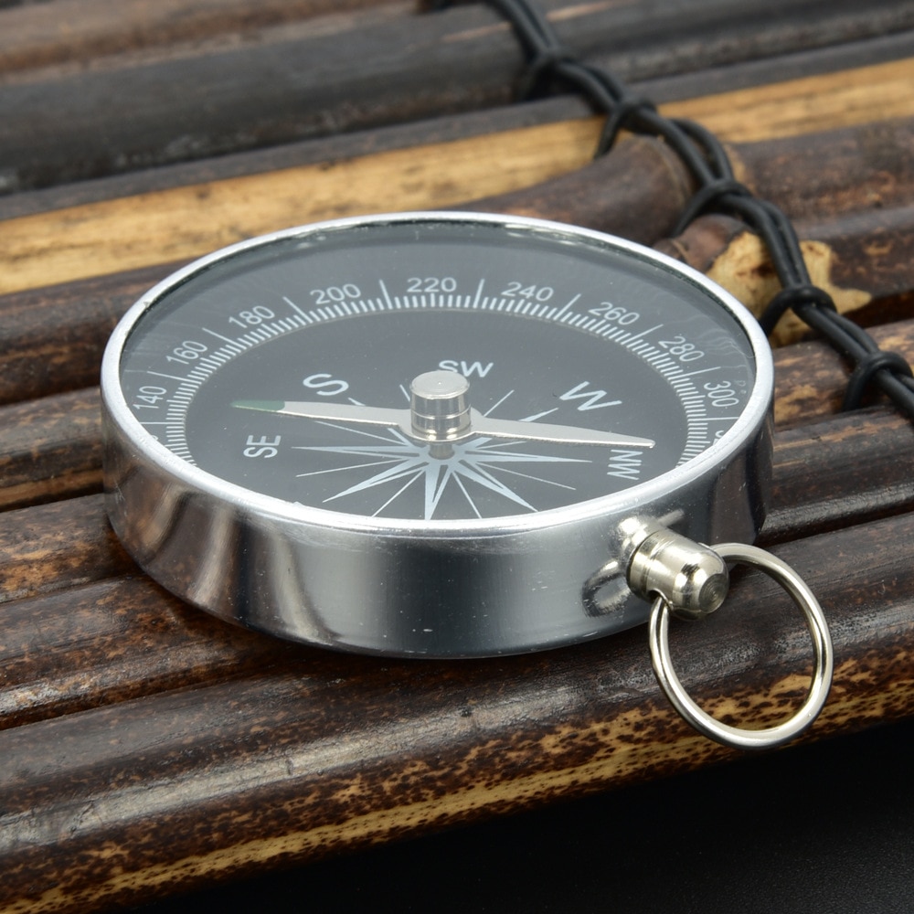 Portable Aluminum Lightweight Emergency Compass Outdoor Survival Compass Tool G44-2 Navigation Wild Tool Black Brujula Chaveiro