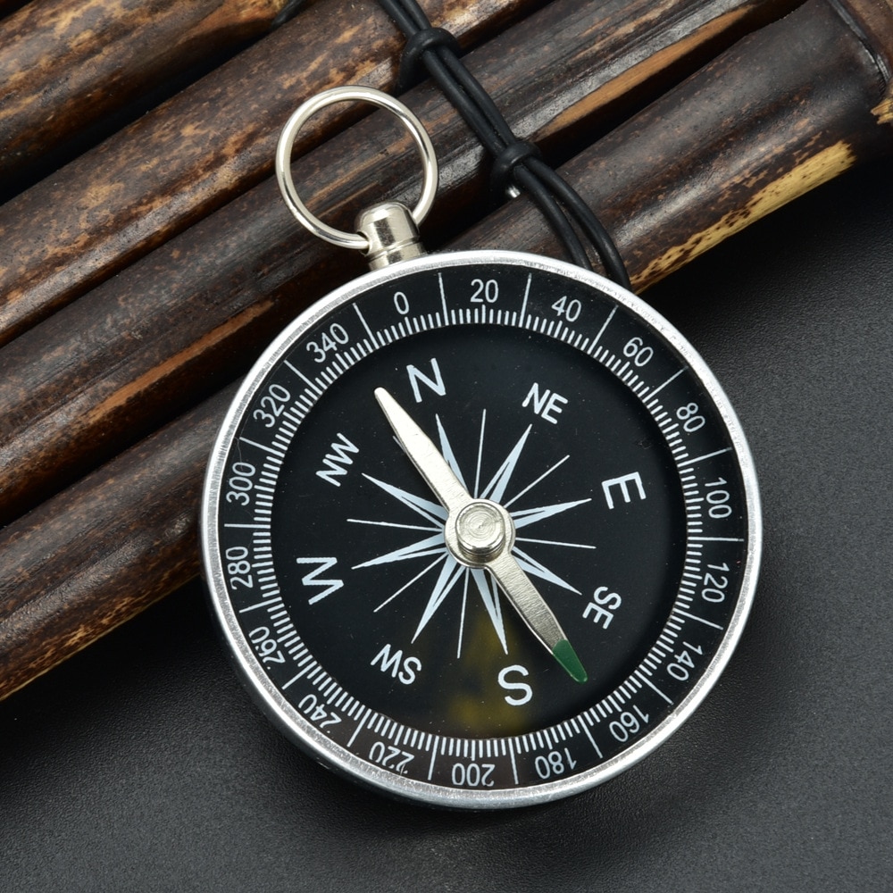 Portable Aluminum Lightweight Emergency Compass Outdoor Survival Compass Tool G44-2 Navigation Wild Tool Black Brujula Chaveiro