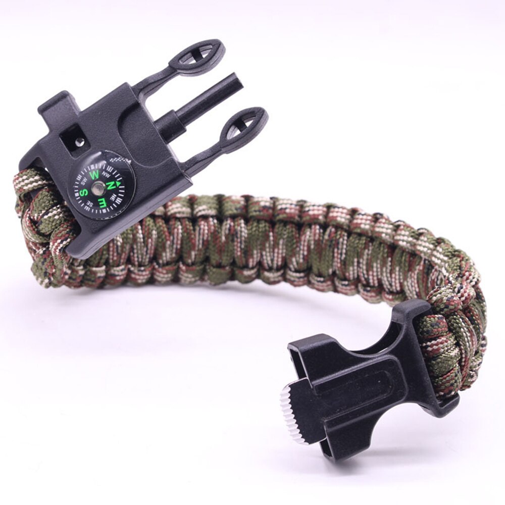 Military Emergency Paracord EDC Bracelet Multifunction Field Survival Escape Rope Outdoor Tactical Wrist Strap Survival Tools