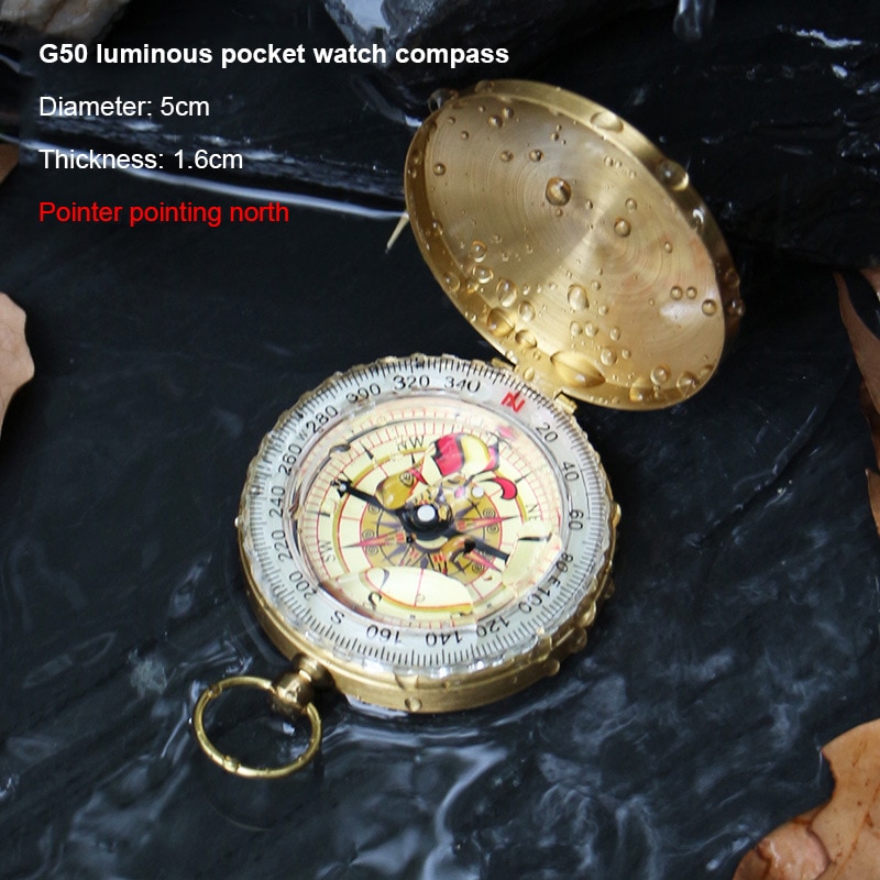 Compasses компас High Quality Camping Hiking Brass Gold Compass Pocket Watch Retro Portable Compass Navigation Outdoor