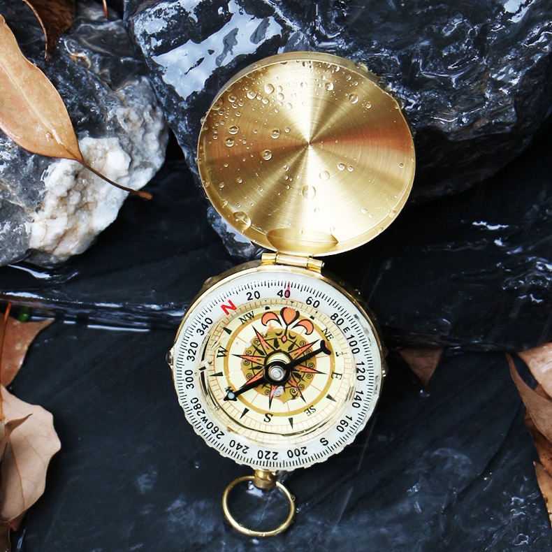 Compasses компас High Quality Camping Hiking Brass Gold Compass Pocket Watch Retro Portable Compass Navigation Outdoor