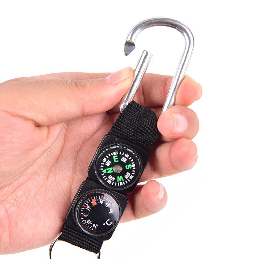 Compass With Carabiner + Multifunction Thermometer Portable Metal