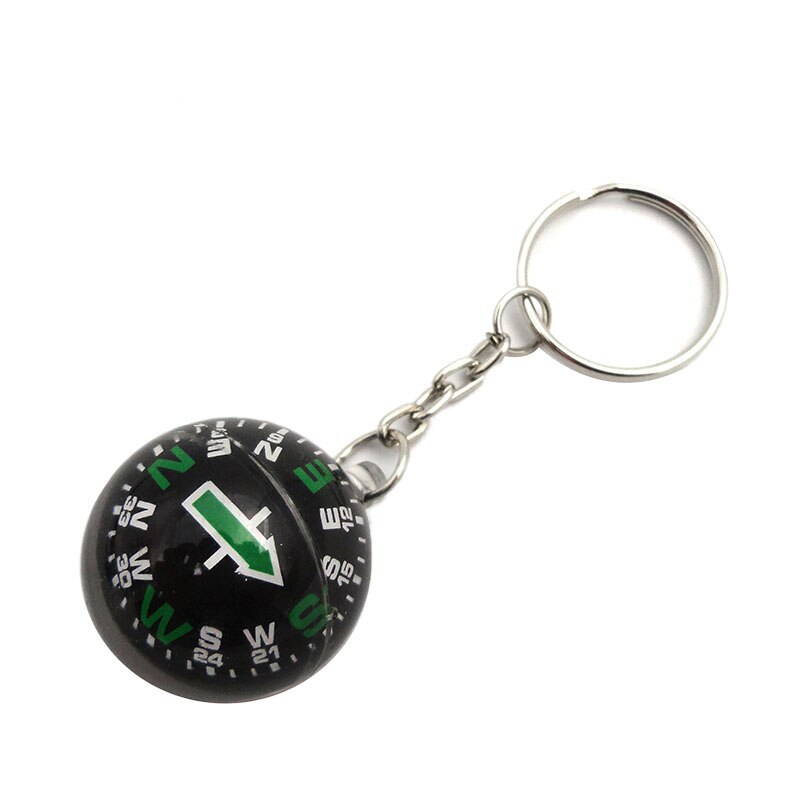 1Pcs Mini Ball Keychain Filled Liquid Compass for Hiking Travel Camping Outdoor Survival Portable Multi-function Tools TSLM1