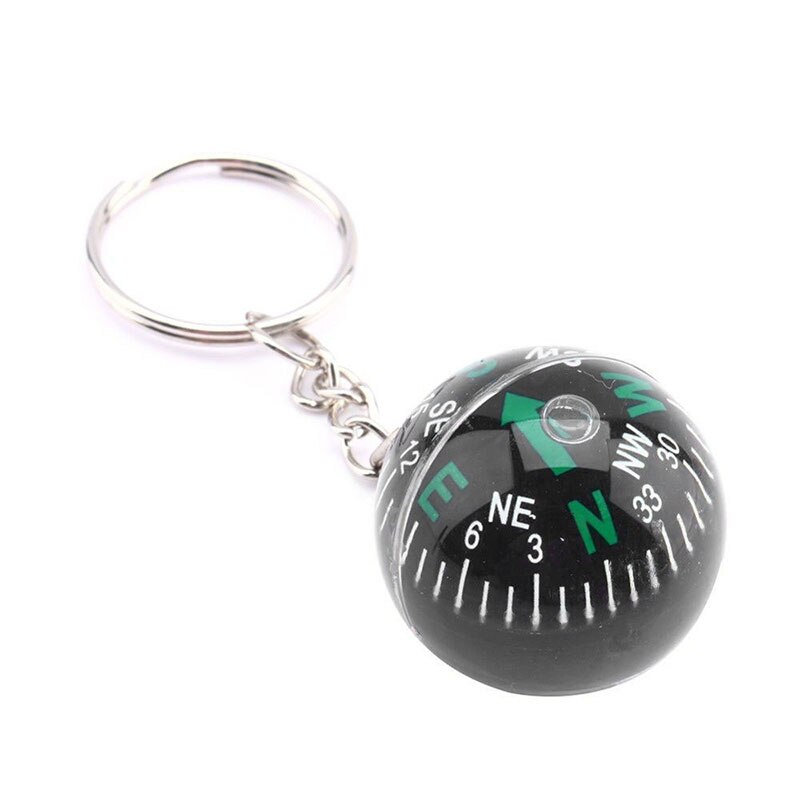 1Pcs Mini Ball Keychain Filled Liquid Compass for Hiking Travel Camping Outdoor Survival Portable Multi-function Tools TSLM1