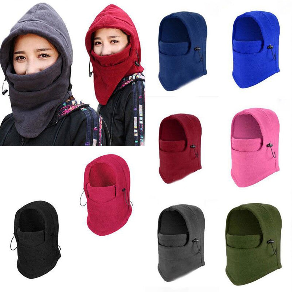 Winter Thermal Fleece Hat Men Neck Warmer Hat Ski Hat Face Scarf Windproof Cap Balaclava Sport Running Cycling Hiking Unisex Hat