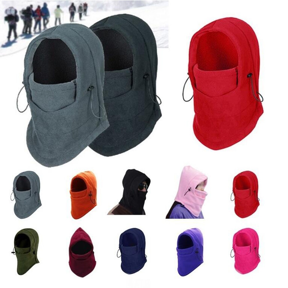 Winter Thermal Fleece Hat Men Neck Warmer Hat Ski Hat Face Scarf Windproof Cap Balaclava Sport Running Cycling Hiking Unisex Hat