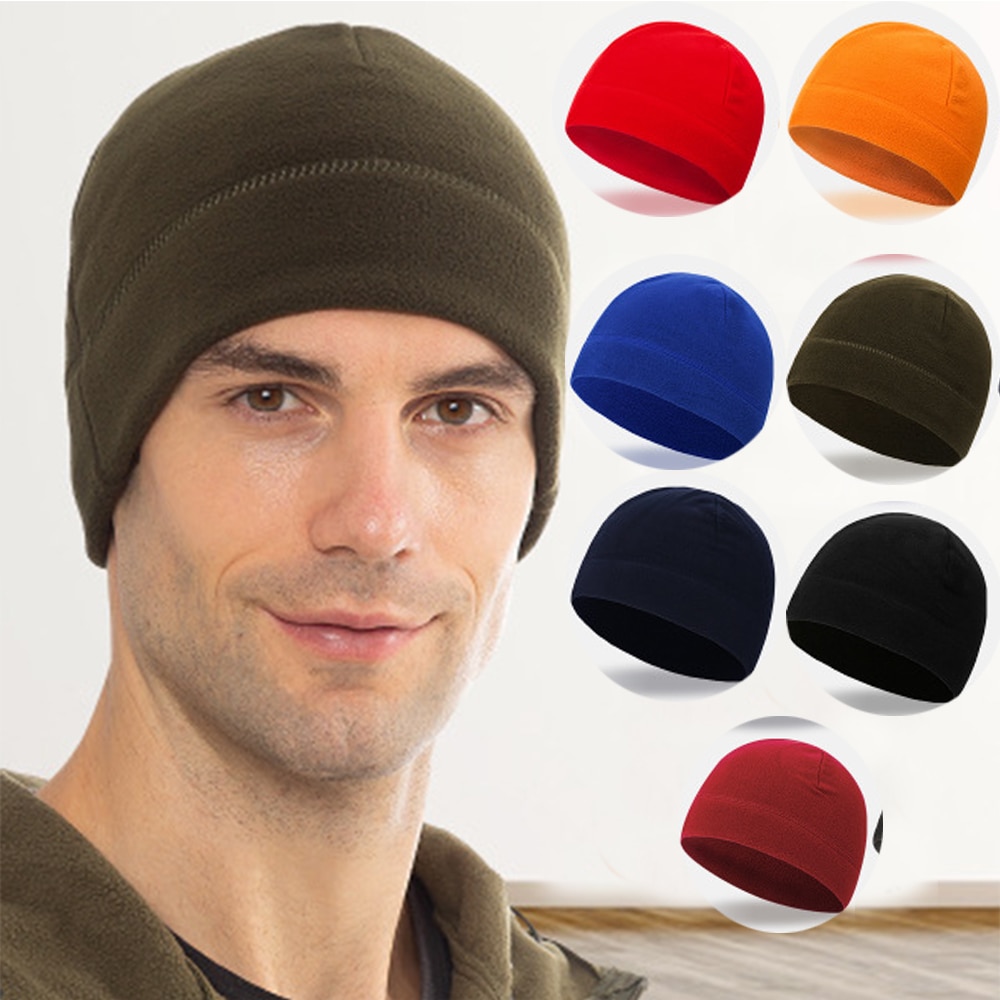 1 PC Unisex Fleece Hats Windproof Winter Warm Hat Camping Hiking Caps Outdoor Fishing Cycling Hunting Military Tactical Cap