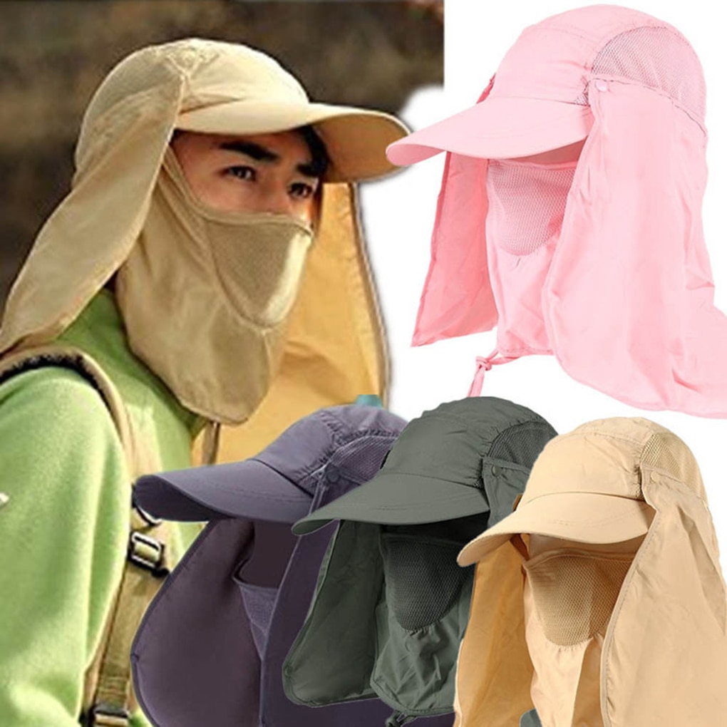 Outdoor Sun Hat UV Protection Ear Flap Neck Cover Fishing Hunting Hiking Cap Unisex Leisure Hat