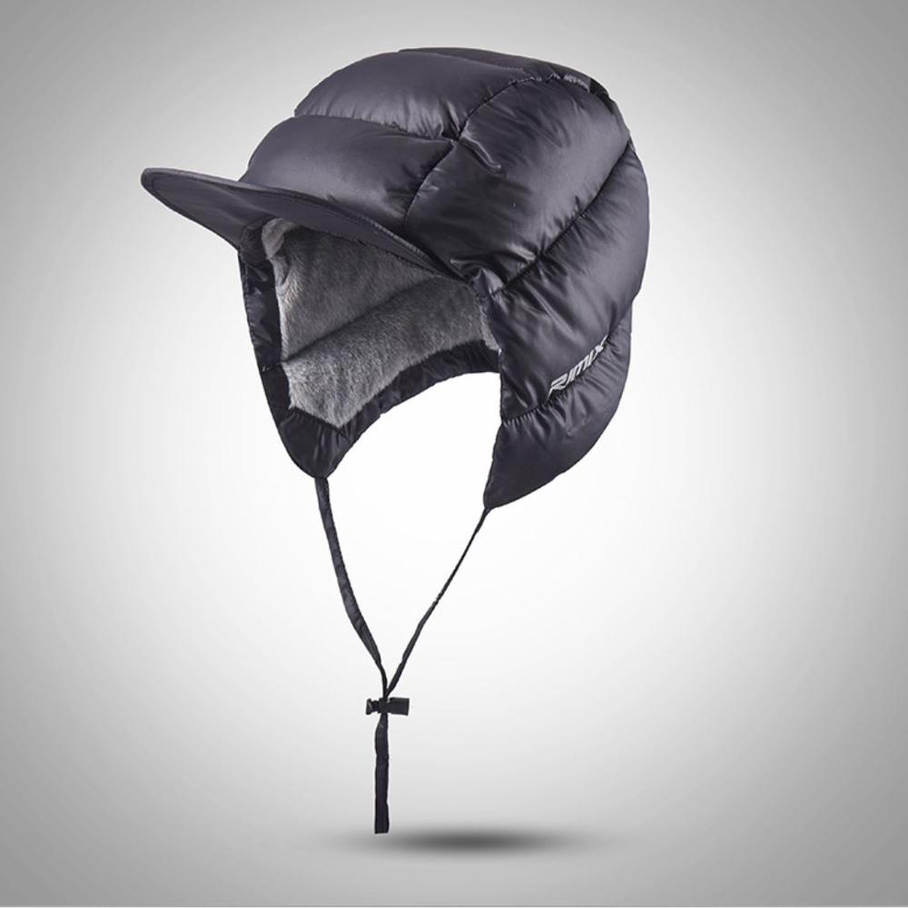 RIMIX Warm Down Hat With Ear Flaps Outdoor Sport Cap Winter  Windproof Comfortable Antifreeze For Skiing Climbing Hiking