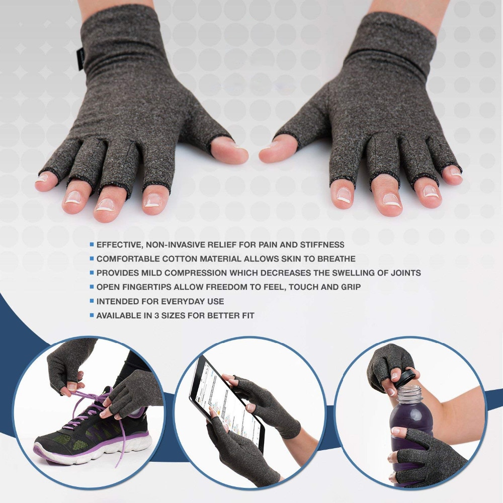 Kyncilor Arhtitis Gloves Tacticos Pain Relief Compression Elastic Running Gloves Men Women Fitness Half Finger Glove For Sports