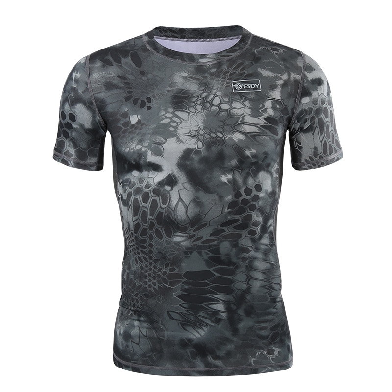 New Outdoor Hunting Camouflage T-shirt Men Breathable Army Tactical Combat Shirt Military Quick Dry Sport Camo Hunting Camp Tees