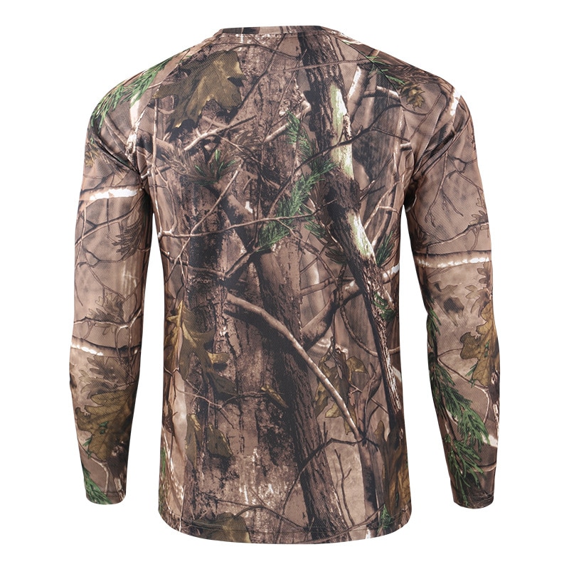 Outdoor Camouflage T-Shirt Men Spring Autumn Breathable Quick Dry Long Sleeve Tee Tactical Combat Hunting Hiking Camping T Shirt