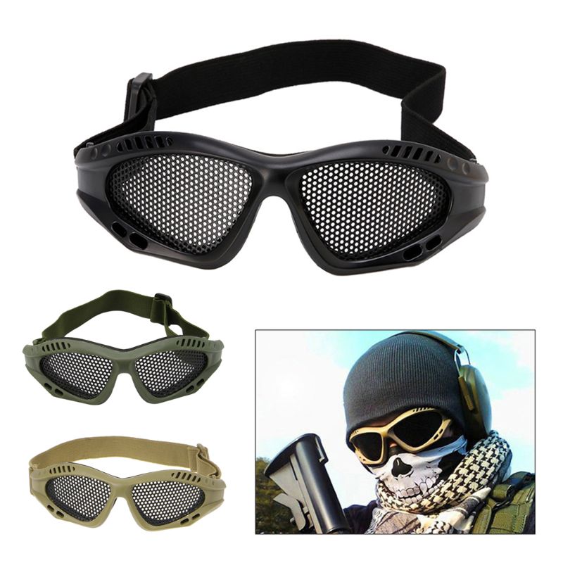 Outdoor Eye Protective Comfortable Airsoft Safety Tactical Glasses Goggles Anti Fog With Metal Mesh 3 Colors UNS-OKLE