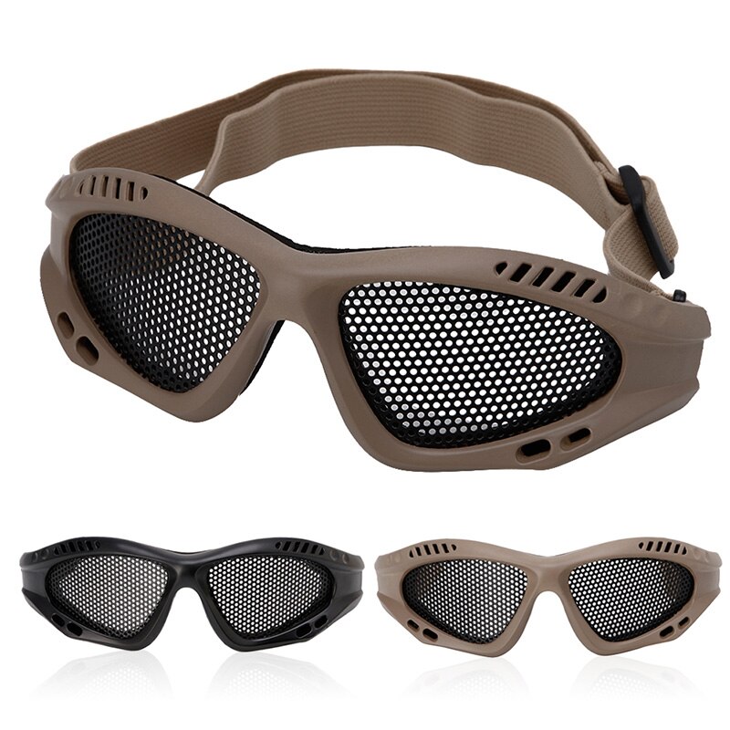 Outdoor Eye Protective Comfortable Airsoft Safety Tactical Glasses Goggles Anti Fog With Metal Mesh 3 Colors UNS-OKLE