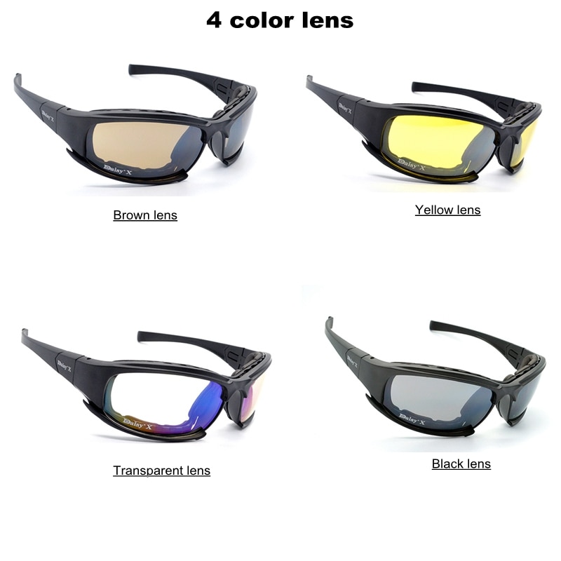 Army Goggles Sunglasses Men Military Sun Glasses 4 Lens Kit Men's War Game Tactical Glasses for Outdoor Sport Hiking Shooting