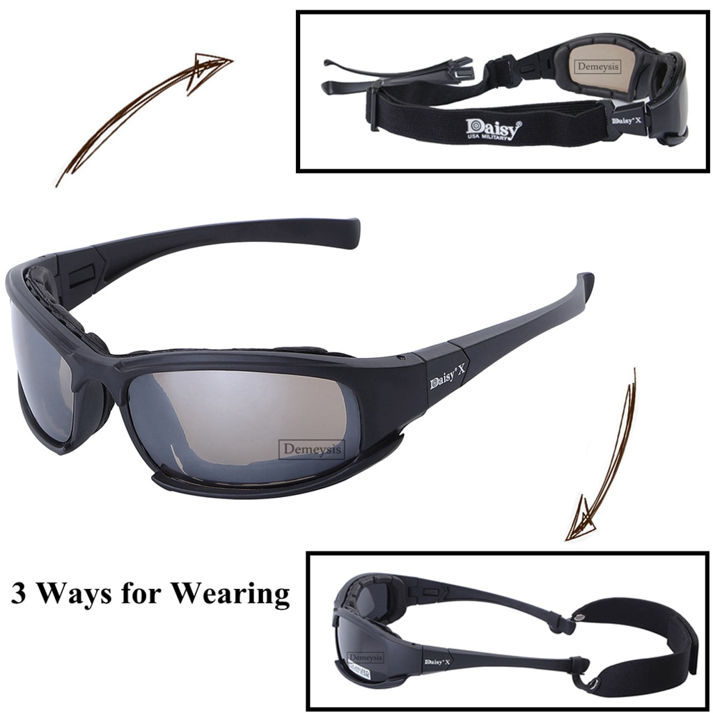 Army Goggles Sunglasses Men Military Sun Glasses 4 Lens Kit Men's War Game Tactical Glasses for Outdoor Sport Hiking Shooting