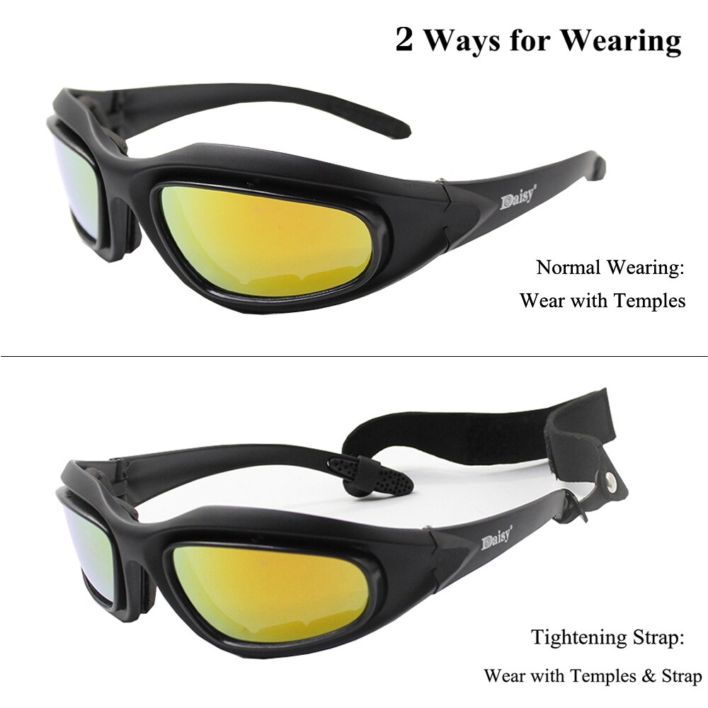 Daisy Polarized Tactical Sunglasses Men Airsoft Hunting Shooting Glasses UV400 Protection Military Desert Army Goggles 4 Lens