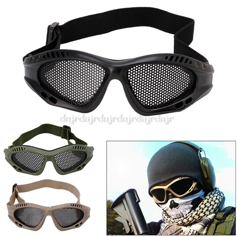 Outdoor Eye Protective Comfortable Airsoft Safety Tactical Glasses Goggles Anti Fog With Metal Mesh 3 Colors N06 dropship