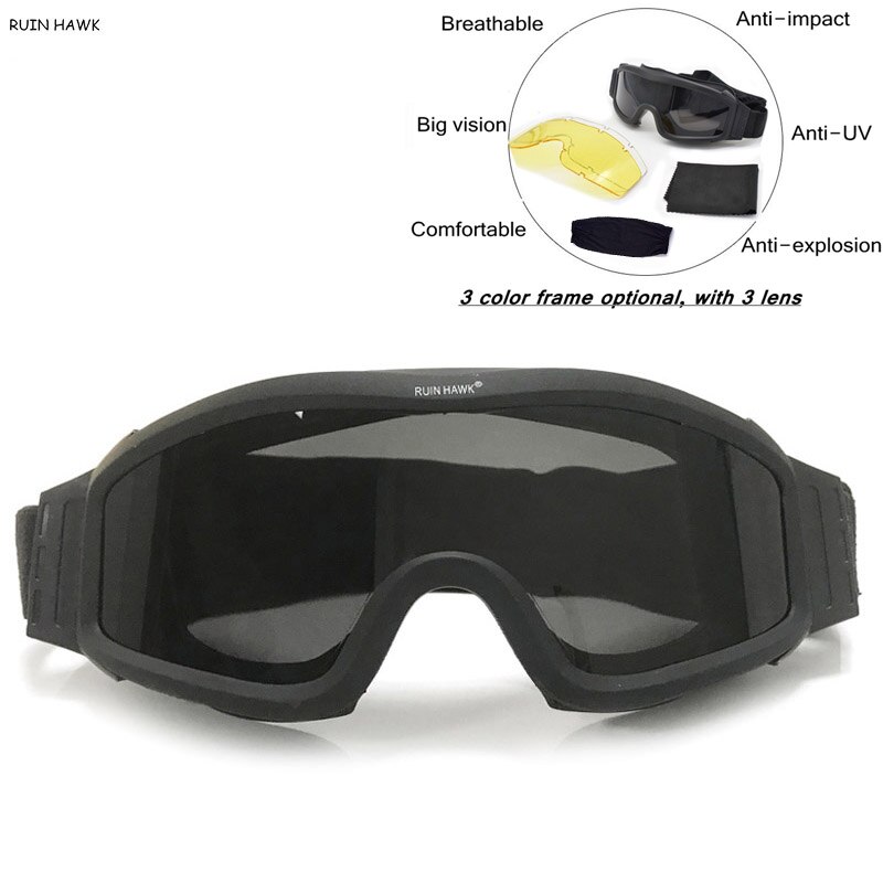 Tactical Glasses Military Goggles Army Sunglasses Men Paintball Airsoft Shooting Eyewear Motorcycle Wargame Windproof Glasses