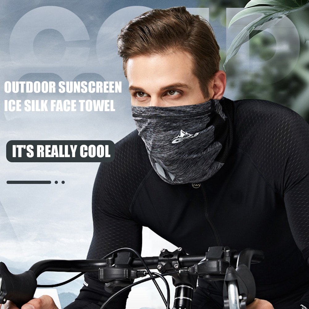 UV Protection Ice Silk Face Cover Neck Tube Outdoor Sports Bandana Scarf Breathable Hiking Scarf Neck Gaiter Bandana