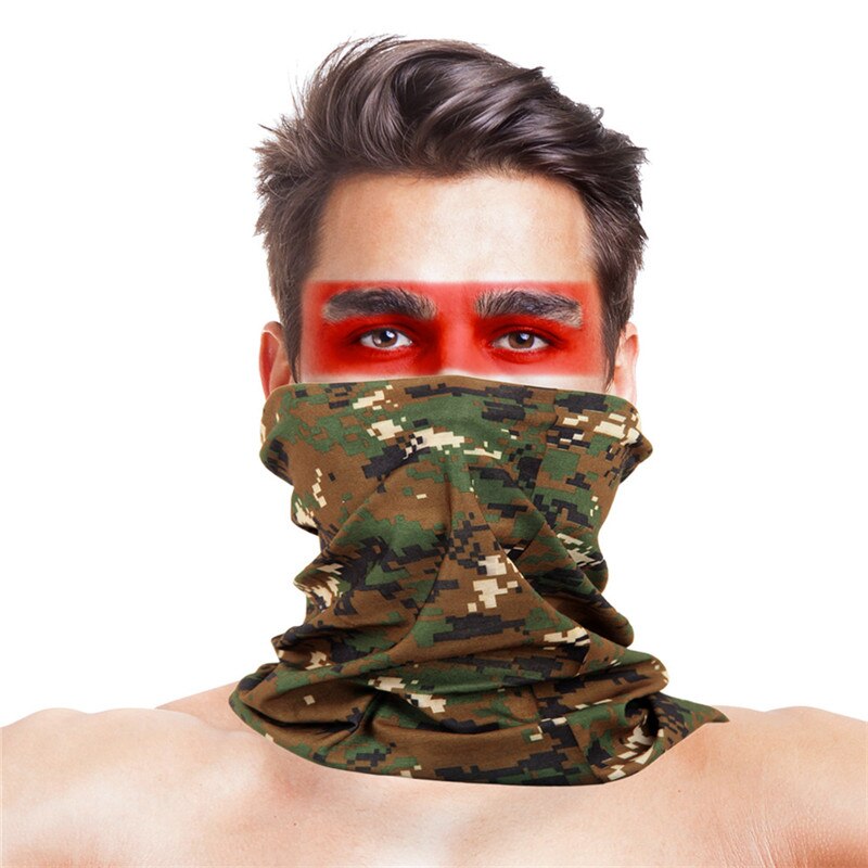 High-jump Army Military Hiking Scarves Polyester Windproof Neck Warmer Face Mask Anti UV Tactical Camouflage Bandana Print Piece